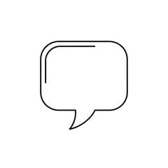 Fototapeta premium Outline Speech Bubble Icon on White Background, Communication Symbol, Empty Message Box