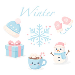Winter Iconic Symbols Illustration Cozy Seasonal Elements