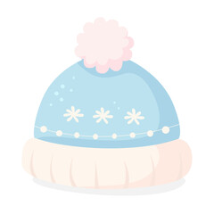 Blue Winter Hat Cozy Cold Weather Illustration