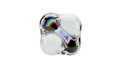Abstract iridescent liquid blob