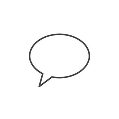 Simple outline speech bubble icon on white background
