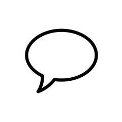 Simple outline speech bubble icon, empty text box, communication symbol, graphic element