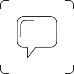 Simple outline speech bubble icon, communication symbol, graphic design element