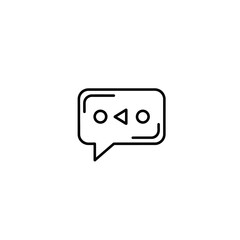 Simple Speech Bubble Icon with Geometric Face - Communication Icon