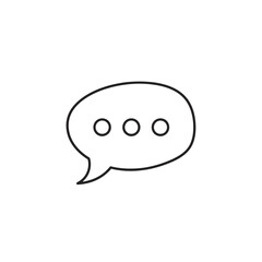 Simple speech bubble icon with three dots, representing conversation or thinking
