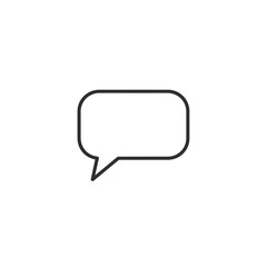 Simple speech bubble icon, empty chat message symbol, communication concept