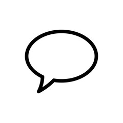 Simple speech bubble icon, empty message balloon, communication symbol, graphic design element