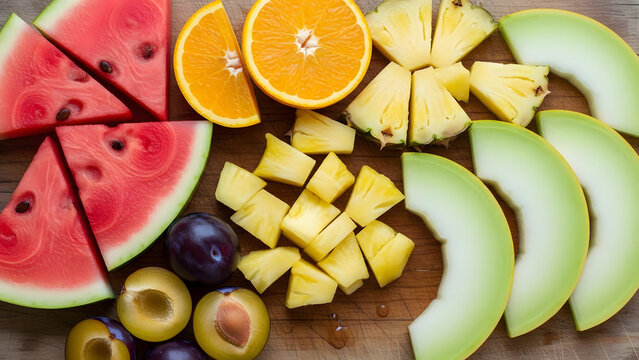fresh fruit on a plate