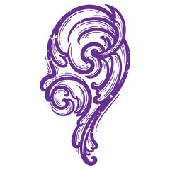 Abstract Swirl Design Element Purple Decorative Vector Illustration Art