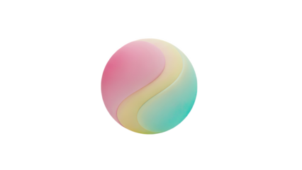 Abstract Multi-Colored Sphere with Wavy Layers