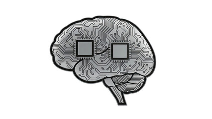 Artificial Intelligence Brain with Circuitry and Processors