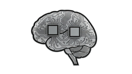 Artificial Intelligence Brain with Circuitry and Processors