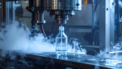 Industrial Machine With Smoke in Factory
