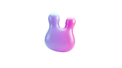 Abstract 3D Shape with Gradient Color on White Background