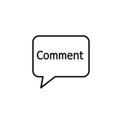 Speech bubble icon with text 'Comment' on white background