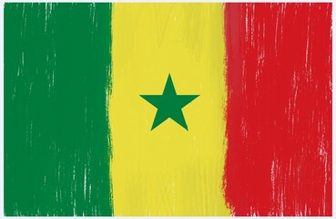 Senegal flag with paint strokes