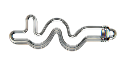 Glass Tube Curving on White Background