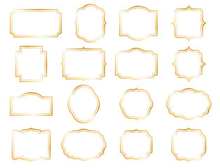 ゴールドのシンプルフレームセット