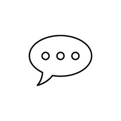 Fototapeta premium Speech bubble icon with three dots, representing conversation, chat, or thinking, isolated on white background.