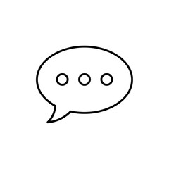 Fototapeta premium Speech bubble icon with three dots, representing conversation, messaging, or thinking, vector outline
