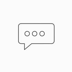 Naklejka premium Speech bubble icon with three dots, symbol for message, chat, thinking, or loading