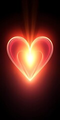 Abstract glowing heart shape radiating gentle energy, representing emotional stability and inner peace, heart,  spiritual