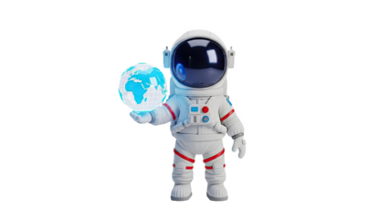 Astronaut Holding Glowing Earth Globe
