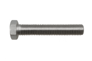 Metal hex head bolt with transparent background