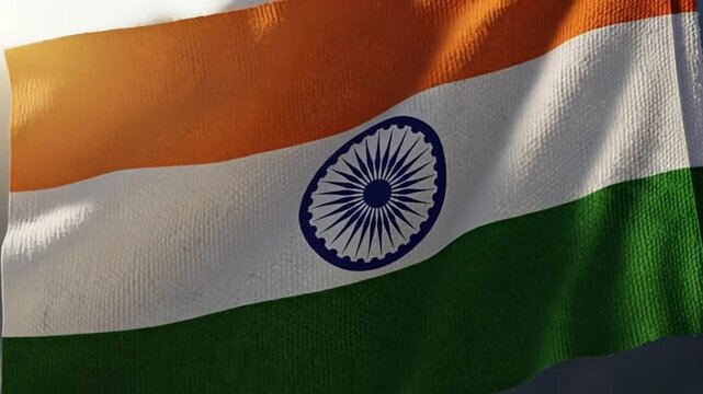 Indian flag waving in the wind