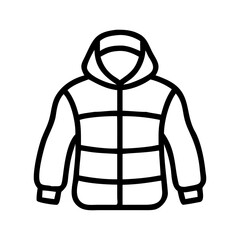 A puffer jacket icon bold outline vector illustration design