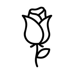 A rose icon bold outline vector illustration design