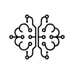 Digital brain symbol