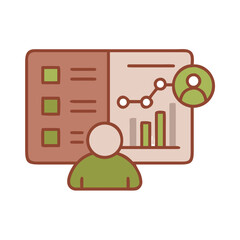 Person reviewing data and analytics