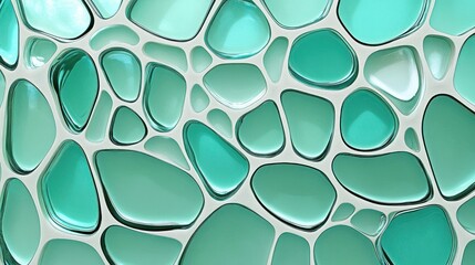 Abstract turquoise and mint green shapes