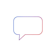 Fototapeta premium Speech Bubble Outline Icon, Gradient Border, Communication Concept, Isolated on White