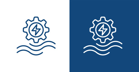 Hydropower Outline, with light and dark background © pinky