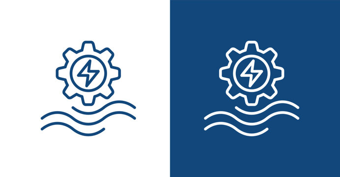 Hydropower Outline, with light and dark background