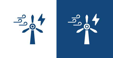 Wind Energy Glyph, with light and dark background © pinky