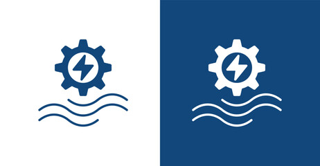 Hydropower Glyph, with light and dark background © pinky