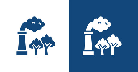 Carbon Capture Glyph, with light and dark background