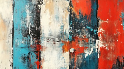 Abstract art, vibrant colors, textured strokes
