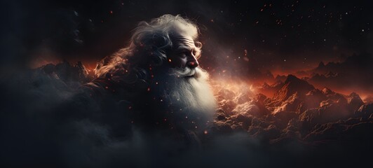 silhouette of santa claus ,generative AI