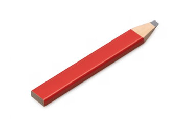 Red carpenter pencil marking tool on transparent background