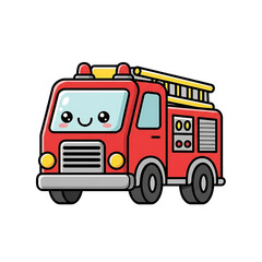 Cute Cartoon Firetruck.
