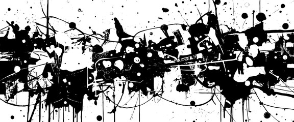 Vector graffiti style black ink art on white background