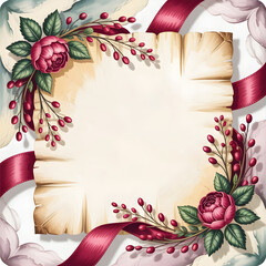 floral card with beautiful texture