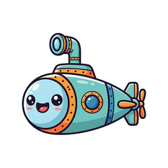Cute Cartoon Submarine. (1)