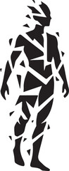 Adobe Illustrator Artwork Abstract fragmented human silhouette, modern vector design