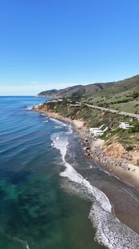 Vertical View of Leo Carrillo State Beach Malibu California