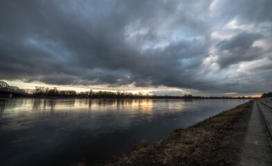 sundown, woda, niebo, krajobraz, rzeka © Krzysztof  Jaworski